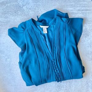 H&M | Turquoise Blue Tie-Front Dress | 8